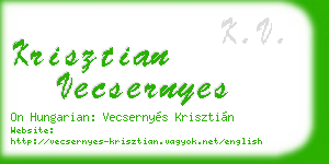 krisztian vecsernyes business card